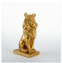 Load image into Gallery viewer, Nordic Handsome Crown Lion Resin Statues Ornament Home Decoration Crafts Mascot Modern Office Desktop Figurines Sculptures Art