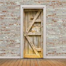 Load image into Gallery viewer, Retro Wooden Door Stickers PVC Waterproof Wallpaper For Doors Living Room Bedroom Home Decor Mural DIY Renovation Decal 90x200cm