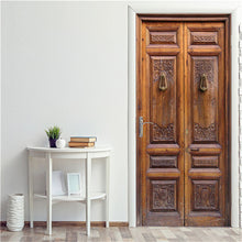 Load image into Gallery viewer, Retro Wooden Door Stickers PVC Waterproof Wallpaper For Doors Living Room Bedroom Home Decor Mural DIY Renovation Decal 90x200cm