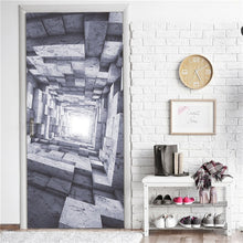Load image into Gallery viewer, Retro Wooden Door Stickers PVC Waterproof Wallpaper For Doors Living Room Bedroom Home Decor Mural DIY Renovation Decal 90x200cm
