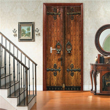 Load image into Gallery viewer, Retro Wooden Door Stickers PVC Waterproof Wallpaper For Doors Living Room Bedroom Home Decor Mural DIY Renovation Decal 90x200cm