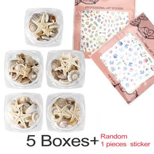 Load image into Gallery viewer, 1/2/5Box Natural Mini Conch Shells Starfish Sea Beach Ornaments Shell Design Conch Epoxy Mold Filling Home Deco Manicure Tools