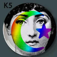 Load image into Gallery viewer, Fornasetti Decorative Plate Hanging Ceramic Craft Home Furnishing Wall Decorative Dish Italy Style Background Painting Adornment