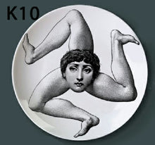 Load image into Gallery viewer, Fornasetti Decorative Plate Hanging Ceramic Craft Home Furnishing Wall Decorative Dish Italy Style Background Painting Adornment