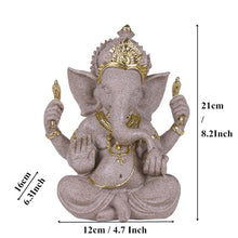Load image into Gallery viewer, VILEAD Sandstone Indian Ganesha Elephant God Statue Religious Hindu Elephant-Headed Fengshui Buddha Sculpture Home Decor Crafts