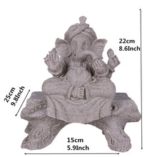 Load image into Gallery viewer, VILEAD Sandstone Indian Ganesha Elephant God Statue Religious Hindu Elephant-Headed Fengshui Buddha Sculpture Home Decor Crafts