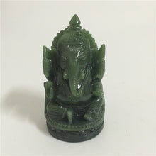 Load image into Gallery viewer, Ganesha Buddha Statue Elephant God Sculpture Ganesh Figurine Man-made Jade Stone Garden Home Decoration Accessories Statues