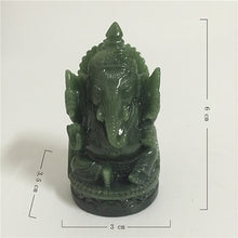 Load image into Gallery viewer, Ganesha Buddha Statue Elephant God Sculpture Ganesh Figurine Man-made Jade Stone Garden Home Decoration Accessories Statues