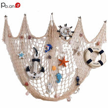 Load image into Gallery viewer, Mediterranean Fishing Net Nautical Home Decor Seashell Anchor Decor Sea Decoration Hand-woven Float Wall Decoration Marine Style